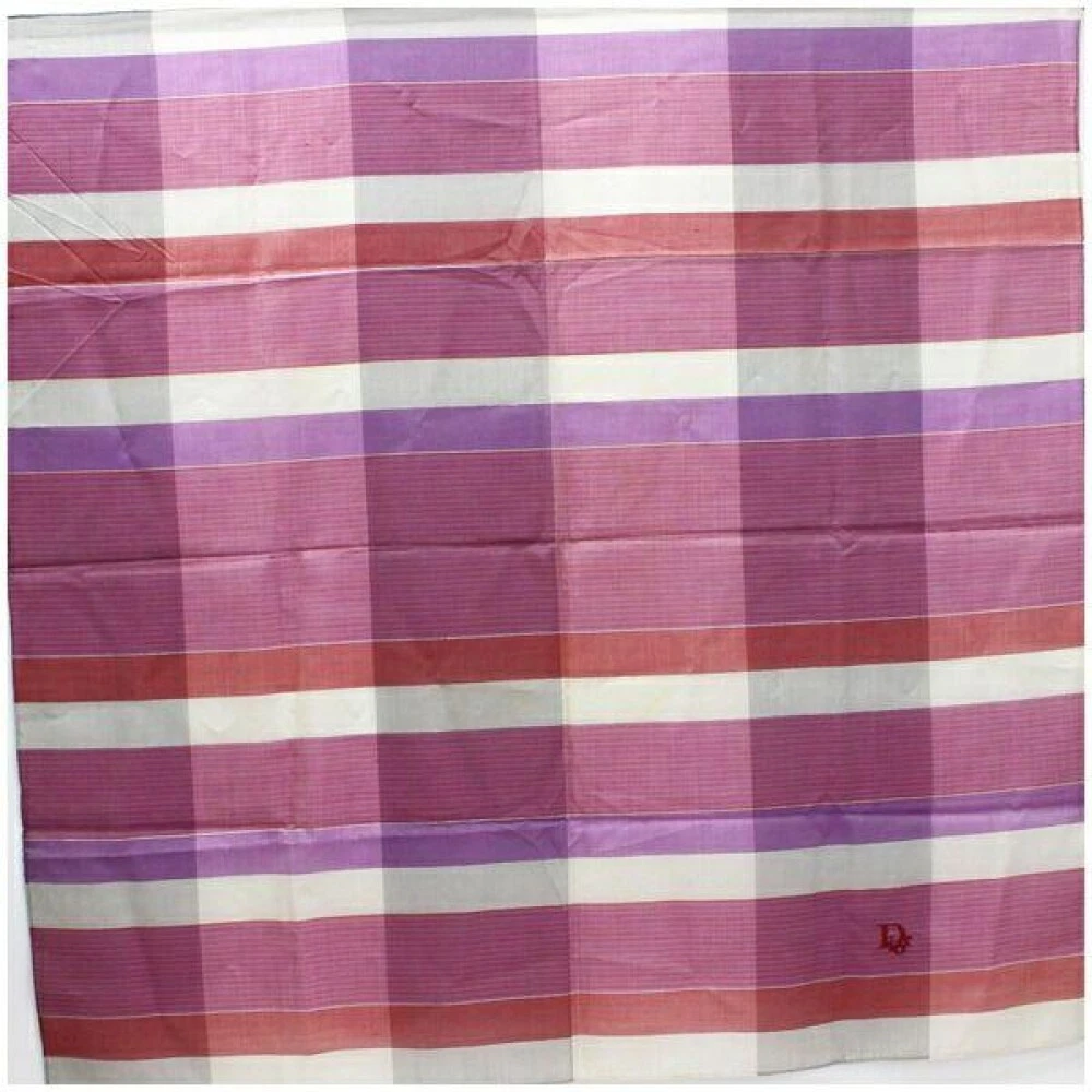 Christian Dior foulard carré 34x34 pouces rose x ivoire 04767a
