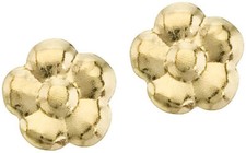 14K Yellow Gold Baby Flower Screwback Earrings
