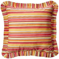 ORANGE CORAL STRIPED EURO SHAM : TROPICAL FLAMINGO PILLOW COVER STRIPED 