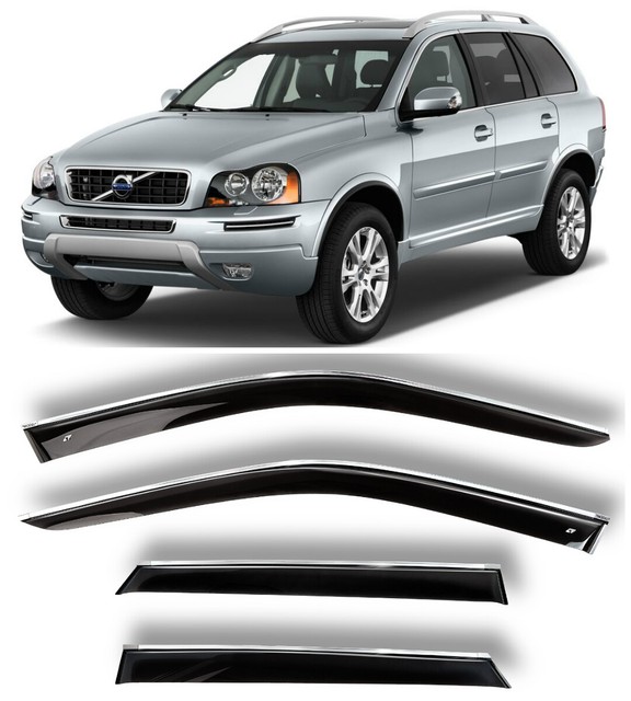 Chrome Trim Side Window Visors Guard Vent Deflectors For Volvo XC90 l