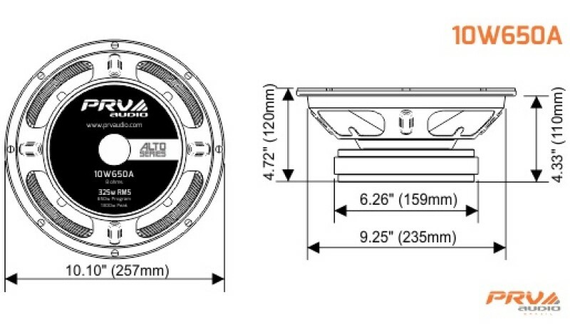 4x PRV Audio 10W650A Midbass ALTO PRO Audio 10