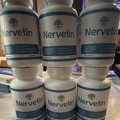 Nervetin Dietary Supplement Bottles (Lot of 6 Bottles)