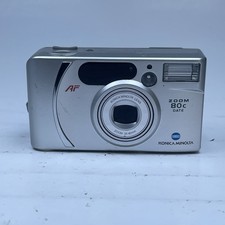 Konica Minolta Zoom 80C Date Silver Point Shoot 35mm Film Camera Untested as-is