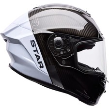 Bell Race Star DLX Flex Motorcycle Motorbike Helmet - Strike Silver / White