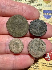 4 Nice Uk Found Roman Bronze Coins Dating To 1st To 4th Centuries