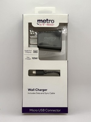 Metro by T-Mobile Wall Charger with Data & Sync Cable / 10W