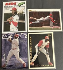 Topps MLB Cincinnati Reds 4 Card Lot Elly De La Cruz Stolen Base Leader Deion