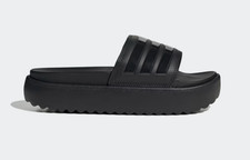 Adidas Women's Adilette Platform Slide 'Triple Black' - HQ6179 NWT