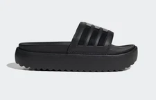 Adidas Women's Adilette Platform Slide 'Triple Black' - HQ6179 NWT