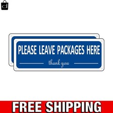  2 Pack Metal Leave Packages Here Sign, Package Delivery Sign Instructions, 10"