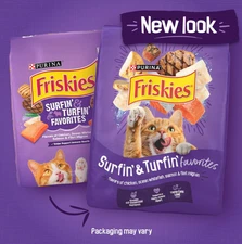 Purina Friskies Surfin&Turfin Favorites with Flavors  Dry Cat Food Size 16 lbs