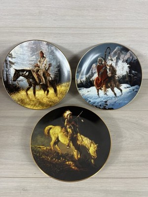 Verschiedene 1992 The Hamilton Collection Indianer Deko Teller X3