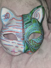 Multi-color Color Cat Mask With Unique Designs That Was Homemade