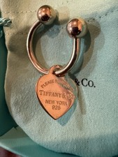Tiffany  Co. Return to Heart Tag Key Ring Sterling Silver 925 w/Pouch