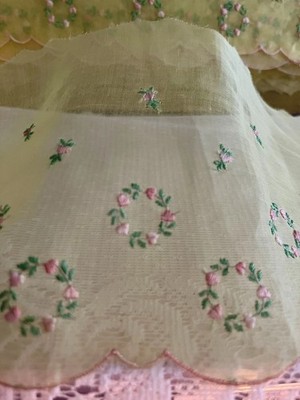 5  Organdy Embroidered Scalloped Edge Lace Trim from Switzerland GORGEOUS! 1 YD
