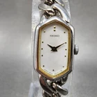 Seiko Watch Women 13mm White Dial Silver Tone 2e20-5360 New Battery