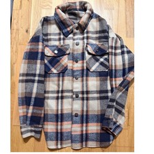 Womens Plaid Flannel Shirt Jacket Button Up Warm Cozy Casual Outerwear Size S
