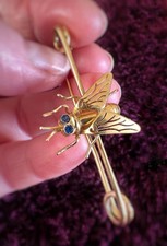 Boucheron Paris. Art Deco Gold Sapphire Fly Insect Brooch C1920