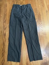 1967 Vietnam Army Green Trousers Men's 33 x 34 Wool Blend Tropical AG-344