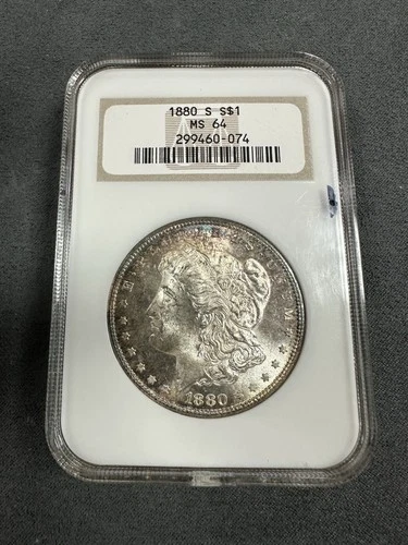 1880 S Morgan Silver Dollar NGC MS64 Gorgeous Toning