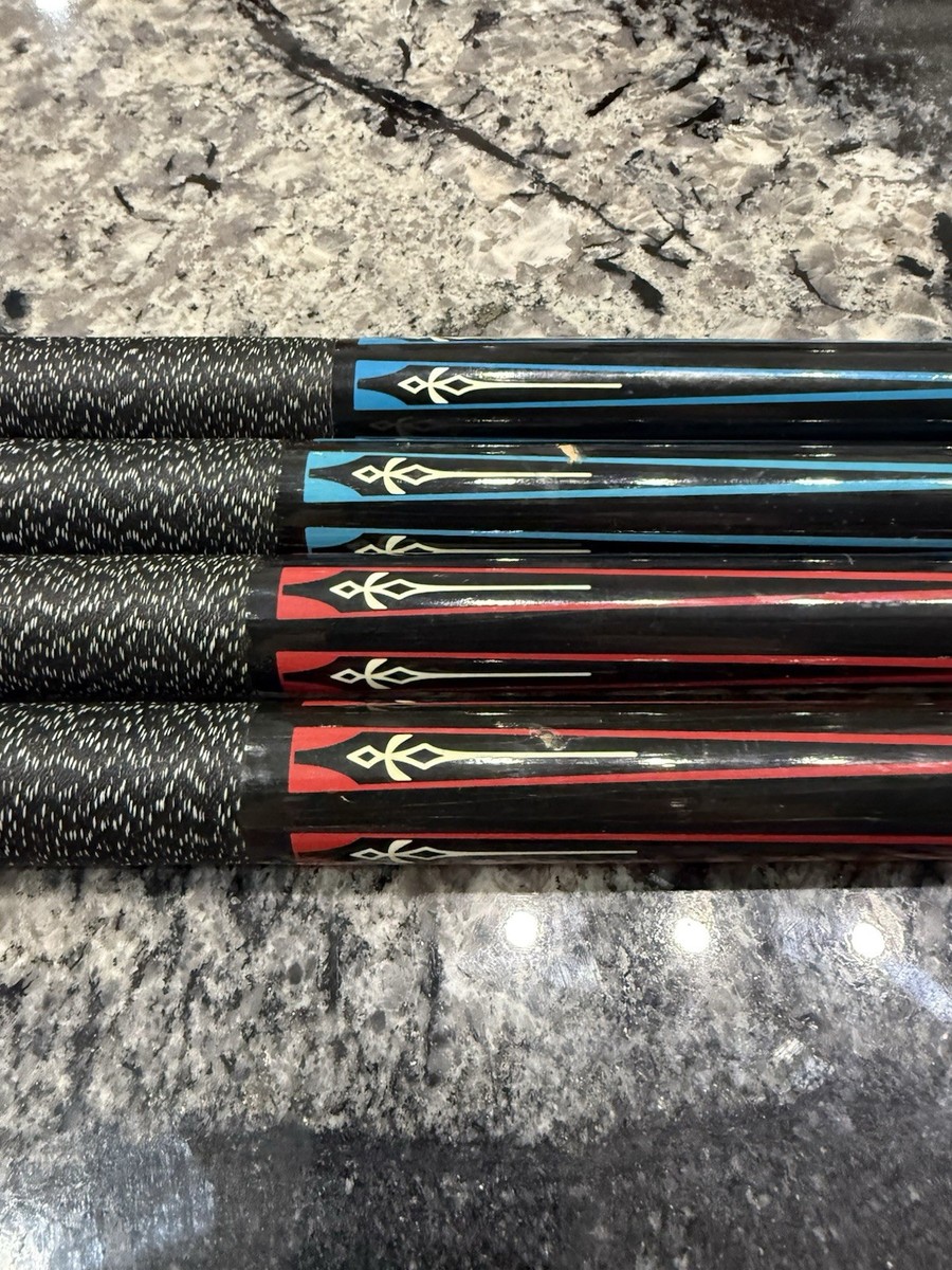 RARE Minnesota Fats Pool Cue Stick Lot Lighted Blue & Red Lava