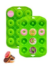 Mini Donut Pan for Baking, 2 Pack Donut Mold Silicone Doughnut Pan for Making...