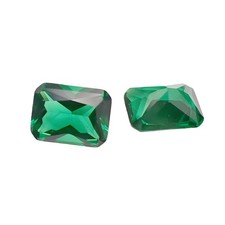 Rectangle Faceted Emerald Radiant Cut Rich Green Emerald Gem Multiple Sizes
