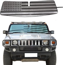 American Flag Windshield Sun Shade for 2003-2007 Hummer H2, Front Window Sun