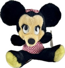 Vintage Minnie Mouse Plush Toy 1977 Disneyland Walt Disney World Taiwan Worn 7"