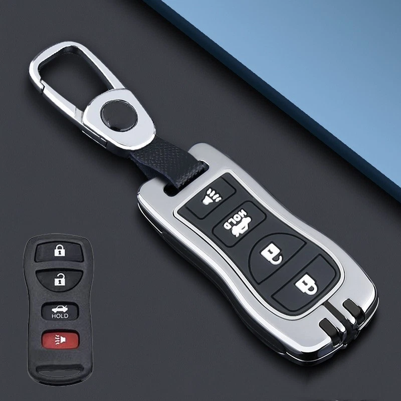 Funda protectora de silicona para llave de coche de aleación de zinc para Nissan Xterra Sentra Titan Pathfinder Foto 3 de 4