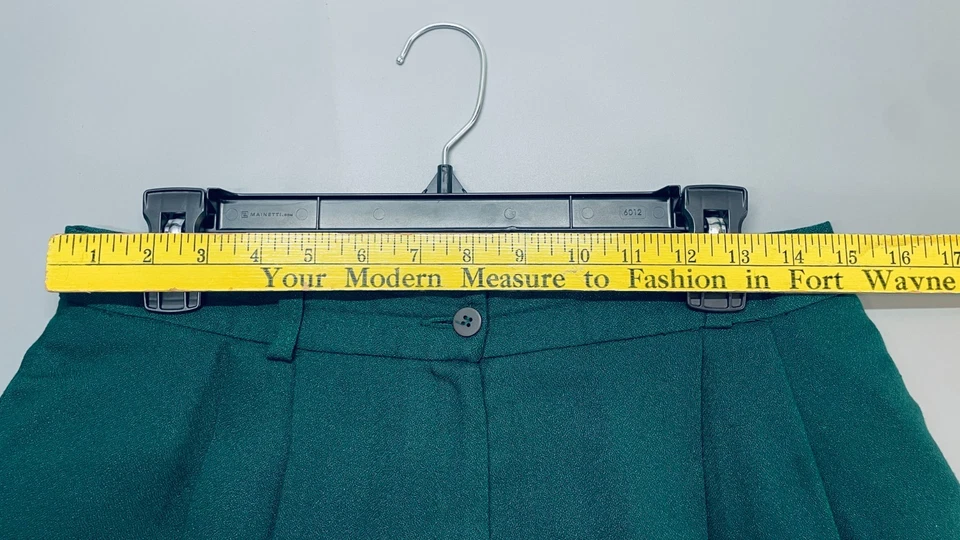 Повседневный угловой платье брюки женский размер 12 зеленый плиссированные прямые штанины брюки - Изображение 3 из 4