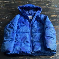 GAP Kids Cold Control Puffer Jacket Blue Water Resistant Hooded Size Large Youth