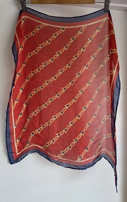 Bandana Red Blue Chain Pattern 22x22 Square Scarf Wrap Head Neck Classic