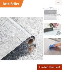 Kitchen Backsplash Wallpaper Peel and Stick Aluminum Foil Contact Paper Self ...