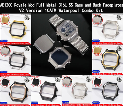 #ad Replacement Watch Case for AE1200 AE1300 316L Steel Mod Kit Compatible with 3299 $33.00