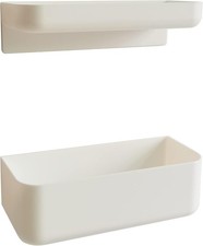 2 Styles Adhesive Plastic Floating Shelves Stick on Wall Mounted Shower