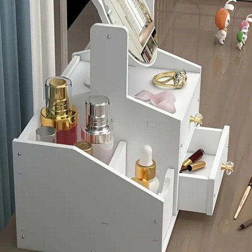 Espejo de Maquillaje Multifuncional con Soporte Organizador para Tocador Organizador Escritorio - Imagen 5 de 9