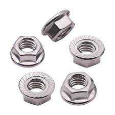 Anti-Rust Industrial Fasteners, Bright Finish, SAE Flange Collar Hex Nut, 1