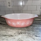 Vintage Pyrex Pink Daisy Cinderella Casserole Baking Dish No Lid 045 2.5 Quart