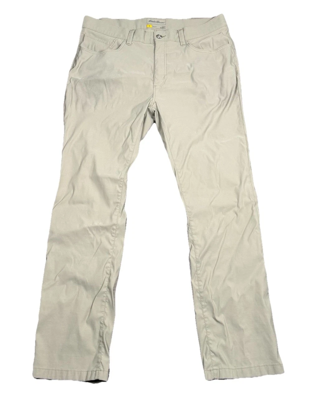 Eddie Bauer Travex Pants Mens 38x32 Tan Nylon Stretch Hiking Tech Pocket