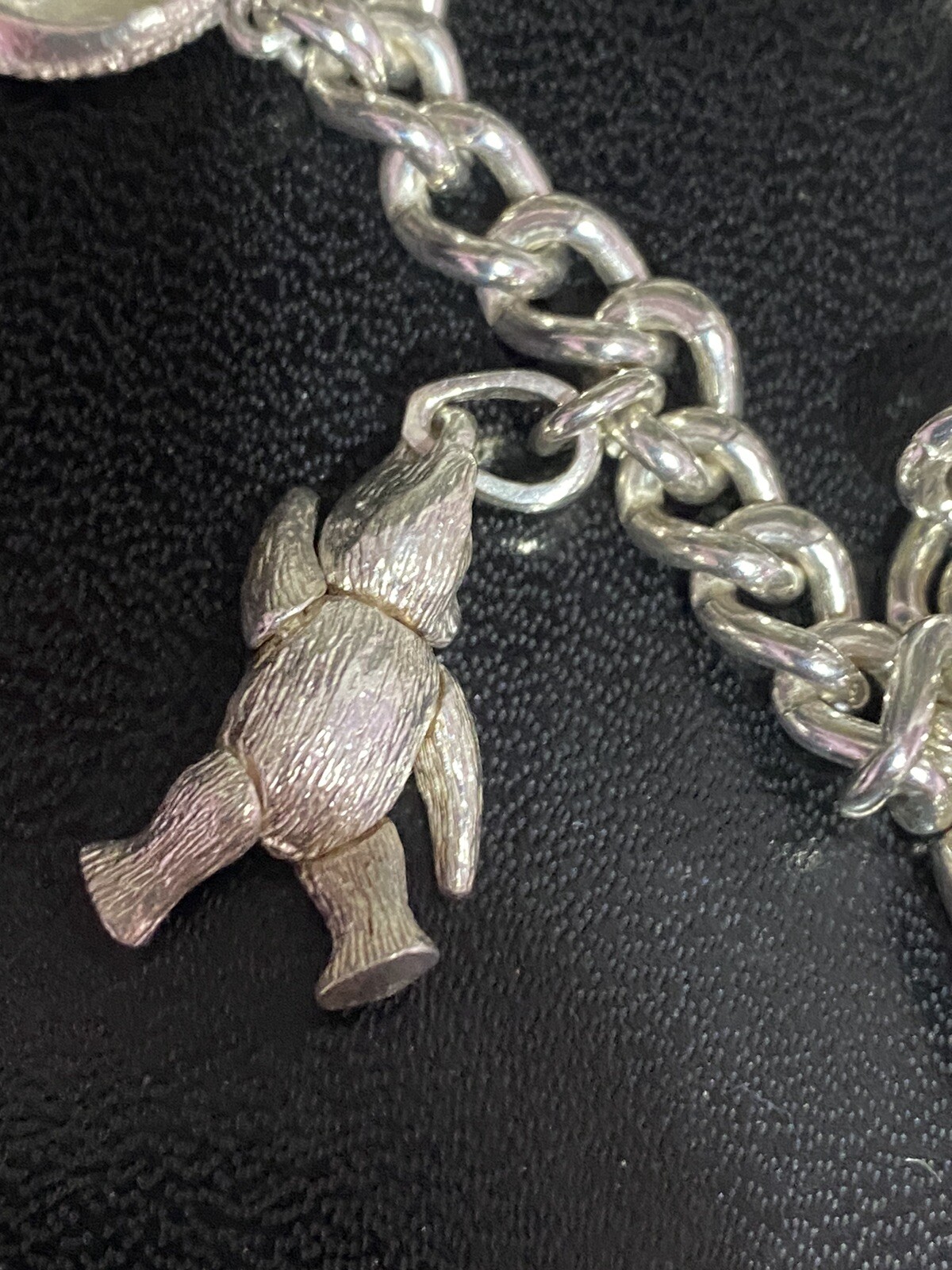 Heavy vintage silver charm bracelet eBay