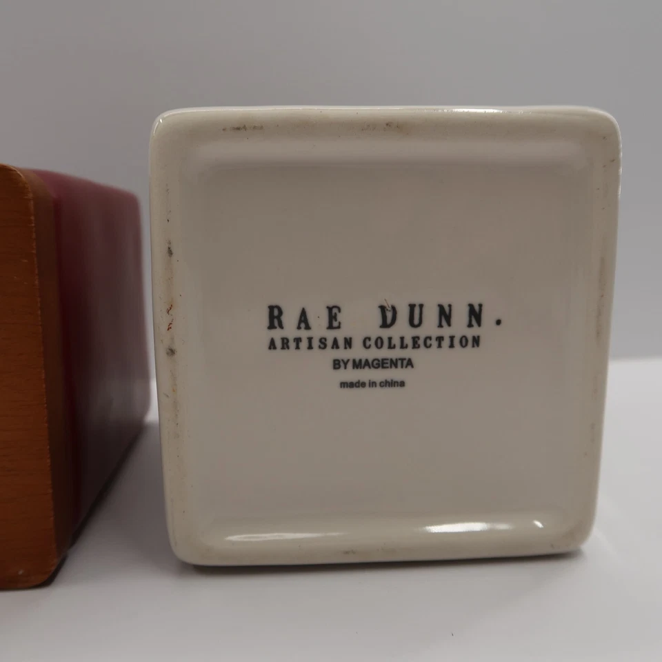 Rae Dunn Containers Things Think Burgundy White Bathroom Home Goods - Image 4 of 4