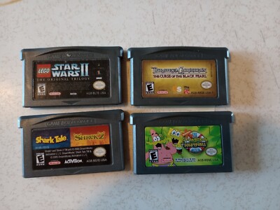 Lot of 5 games Lego Star Wars II, Shrek 2, Shark tale, Spongebob, Pirates (GBA)