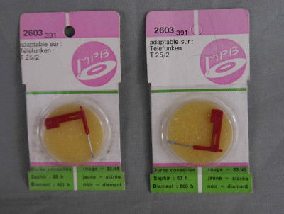 Lot de 2 x saphirs neufs adaptables Telefunken A25/2