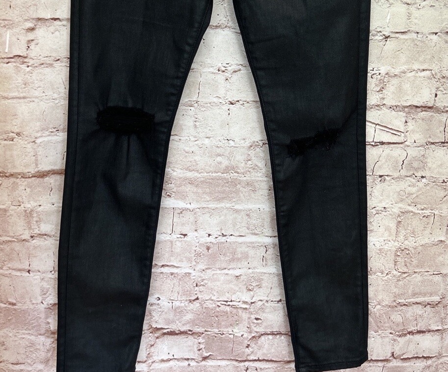 Adriano Goldschmied Womens 27R Black Coated Farrah Skinny Ankle High-Rise Jean thumbnail 6