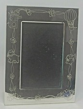 Craft Inc. Etched Vtg Silverplate Baby Picture Frame 4x6 Silver