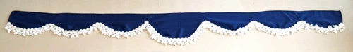 Front Window Blue Curtain Plush Velvet  White Tassels for Scania R/S/P/G trucks