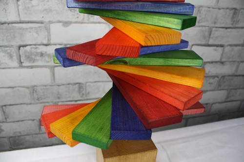 Infinity Eco Wooden Decorative Christmas Tree Multicoloured Handmade 60cm tall - Picture 5 of 12