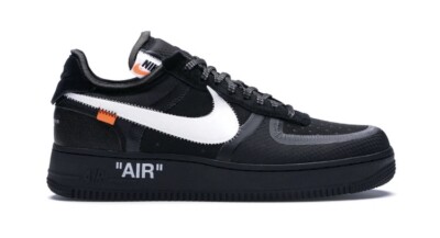 Size 9.5 Off-White x Nike Air Force 1 Low Black 191888845026| eBay