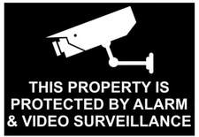 This Property Protected by Alarm Video Surveillance Sign Plaque Security Camera